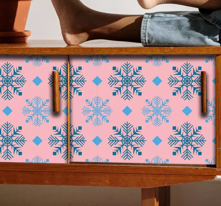 Naklejka na święta niebieskie płytki śniegu - TenStickers