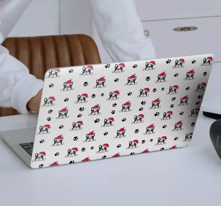 Naklejka na święta Bożego Narodzenia Uroczy pies - TenStickers