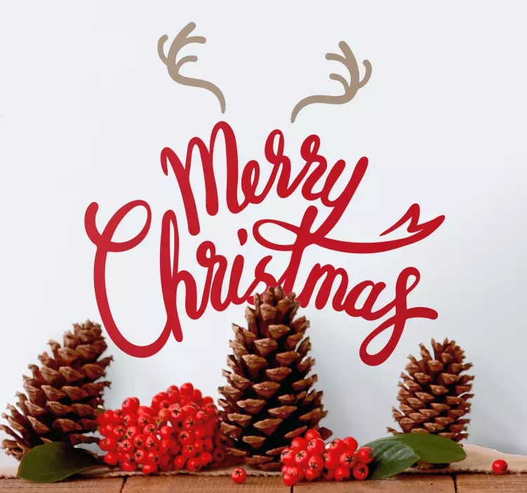 Naklejka na święta Bożego Narodzenia Wesołych Świąt z kawałkami r - TenStickers