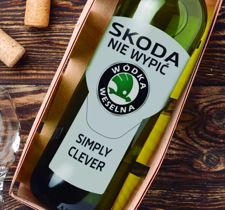 Śmieszne naklejki na butelki wódki - TenStickers