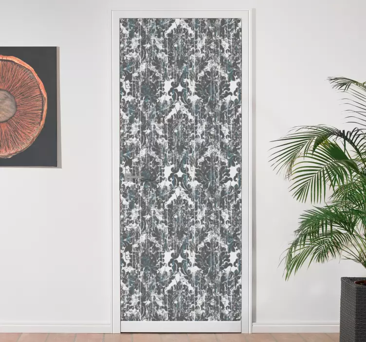 Naklejka na drzwi elegancka kompozycja kwiatowa - TenStickers