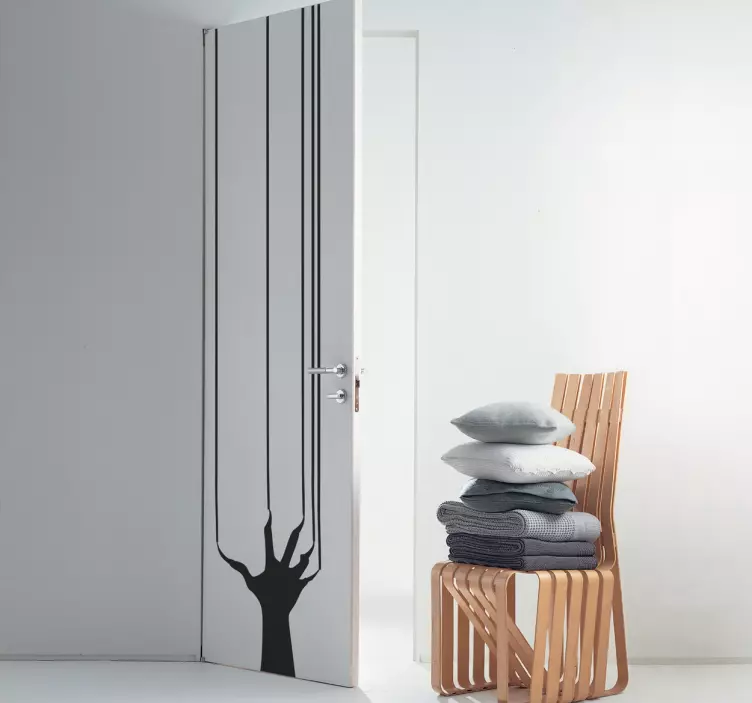 Naklejka na drzwi sylwetka gałęzi drzewa - TenStickers