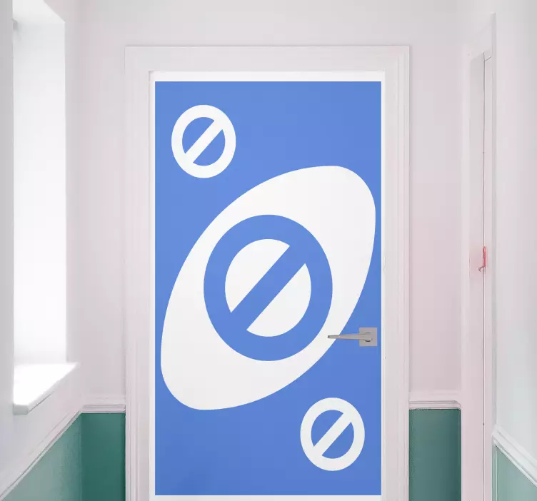 Naklejka na drzwi wyrazisty okrągły design - TenStickers