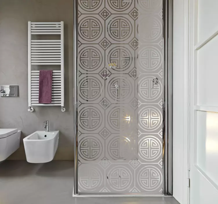 Naklejka na prysznic z japońskim wzorem - TenStickers