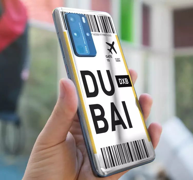 Naklejka na huaweia bilet na lot do dubaju - TenStickers