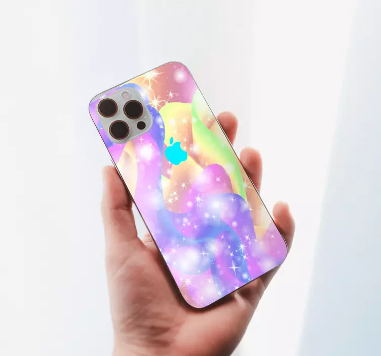 Naklejka na Iphone błyszczące fale kolorów - TenStickers