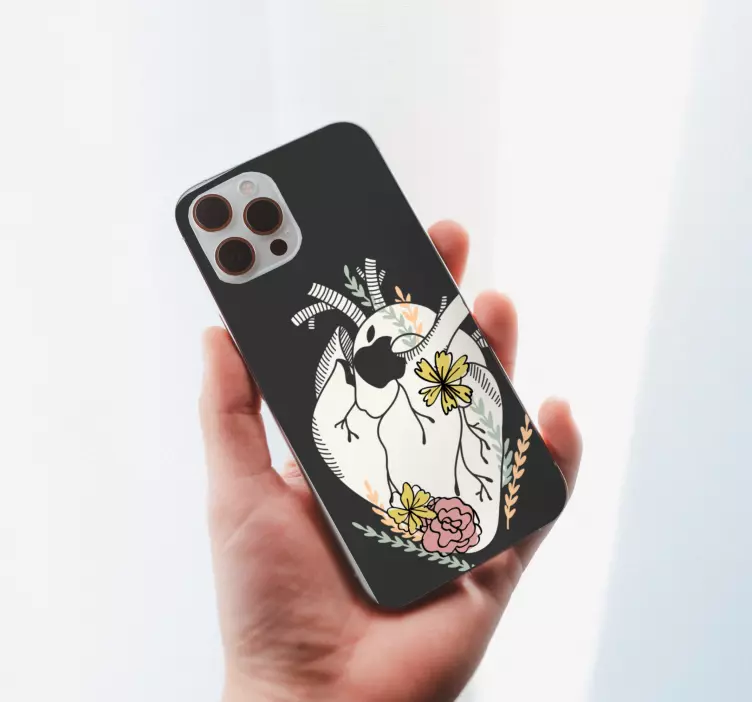 Naklejka na Iphone ptak i kwiaty - TenStickers