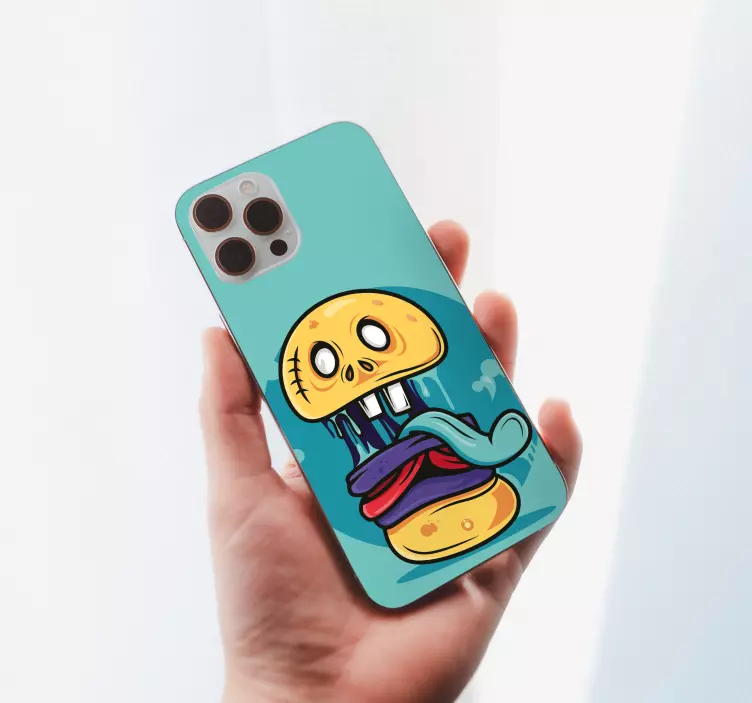 Naklejka na iphone straszna czaszka napój - TenStickers