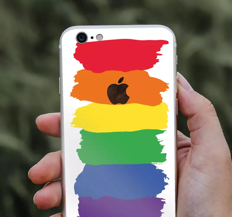 Naklejka na iphone tęczowe pociągnięcia - TenStickers