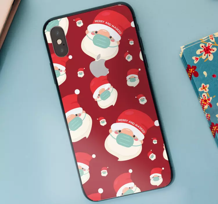 Naklejka na Iphone wesołych mikołajów - TenStickers