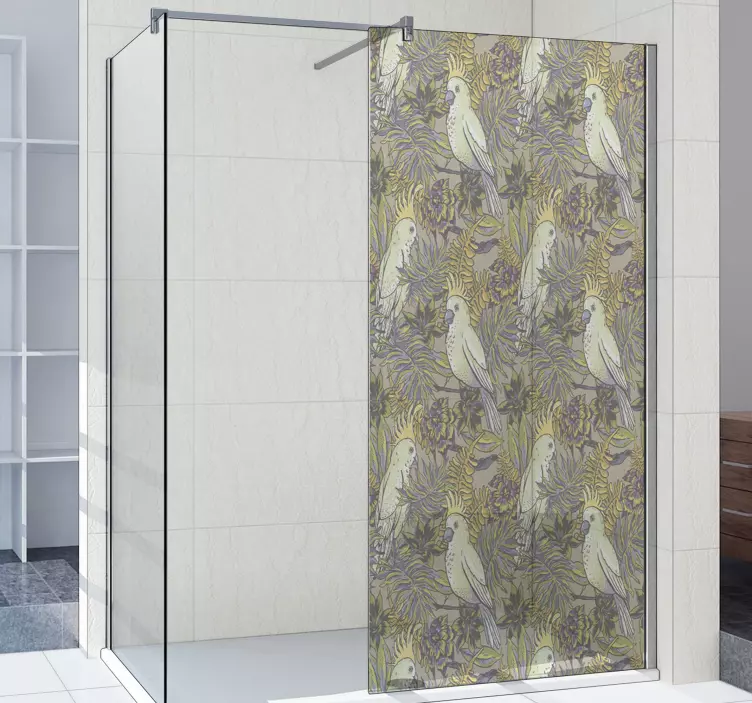 Naklejka na prysznic Amazońskie papugi - TenStickers