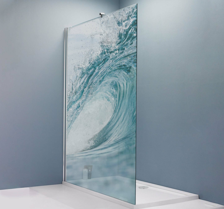 Naklejka na prysznic zdjęcie przestrzeni fali na morzu - TenStickers