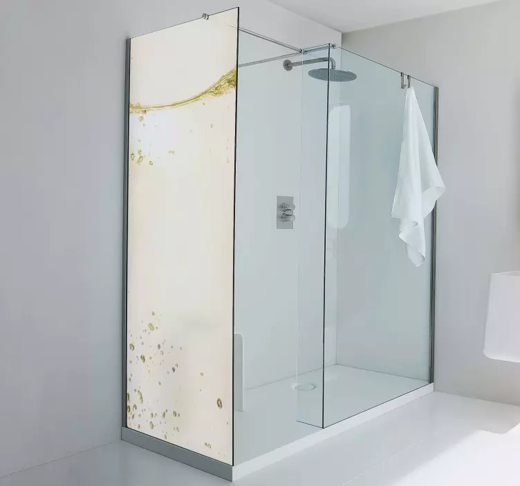 Naklejka na prysznic żółta płynna tekstura - TenStickers