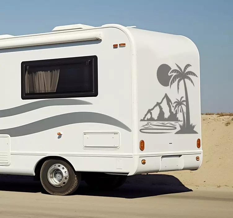 Naklejka na Kampera palma i góry - TenStickers