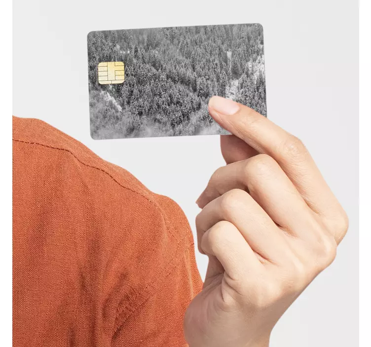 Naklejka na kartę bankomatową zimowy las - TenStickers