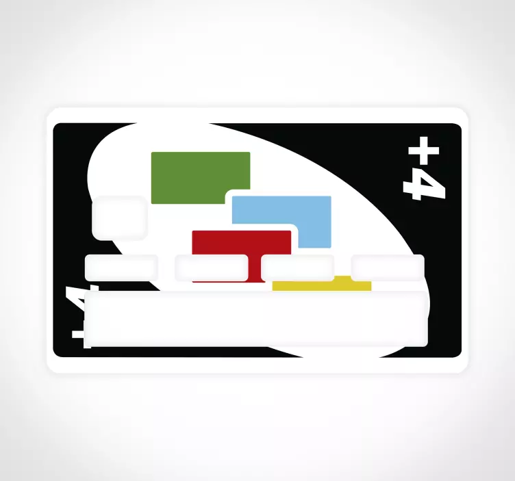 Naklejka na kartę płatniczą +4 uno gra karciana - TenStickers