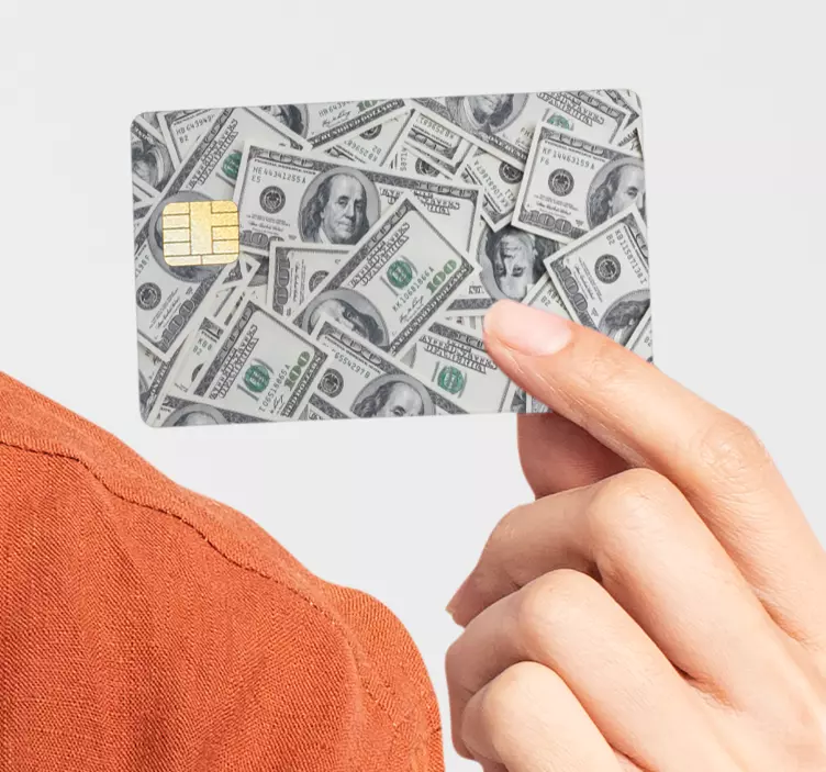 Naklejka winylowa na kartę kredytową dolary - TenStickers