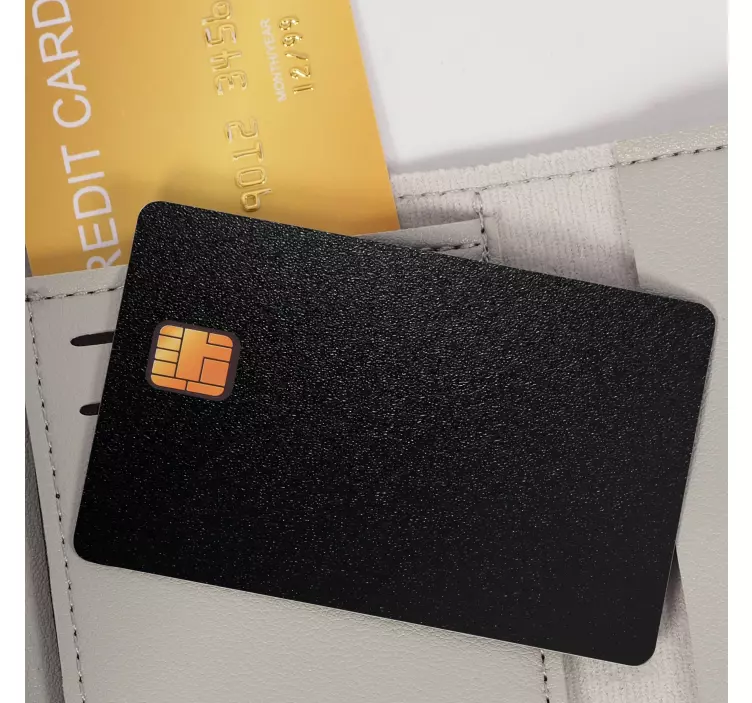 Naklejka na kartę płatniczą czarna z teksturą - TenStickers