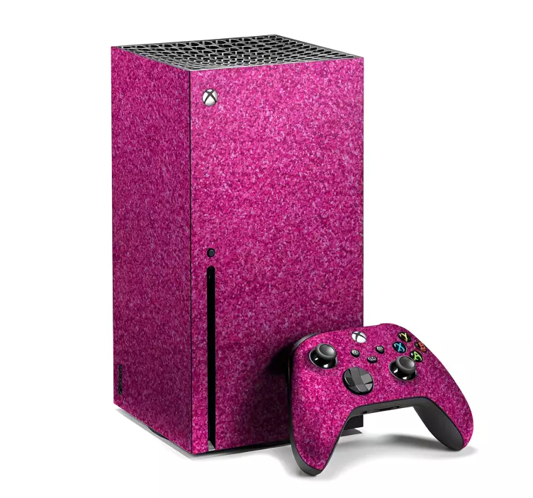 Naklejka na Xbox magenta brokat - TenStickers