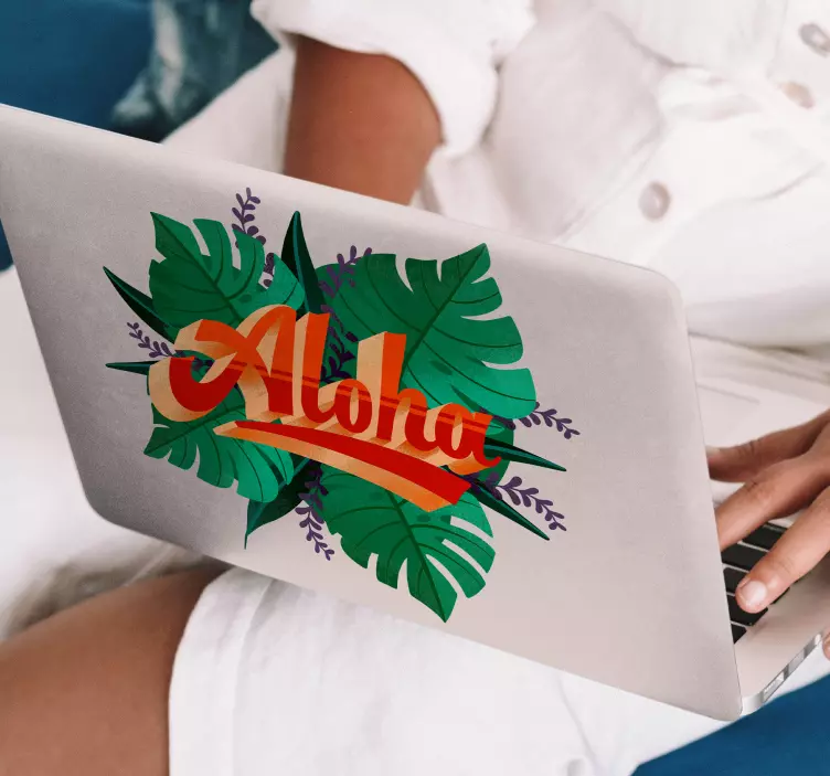 Naklejka na laptopa Aloha tekst vintage - TenStickers