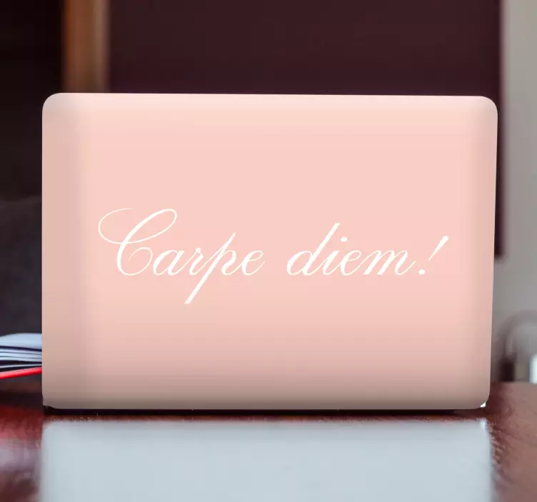 Naklejka na laptopa Carpe diem delikatny cienki napis - TenStickers