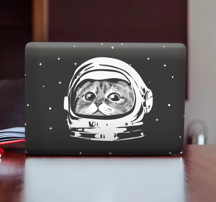 Naklejka na laptopa kot astronauta oryginalny design - TenStickers