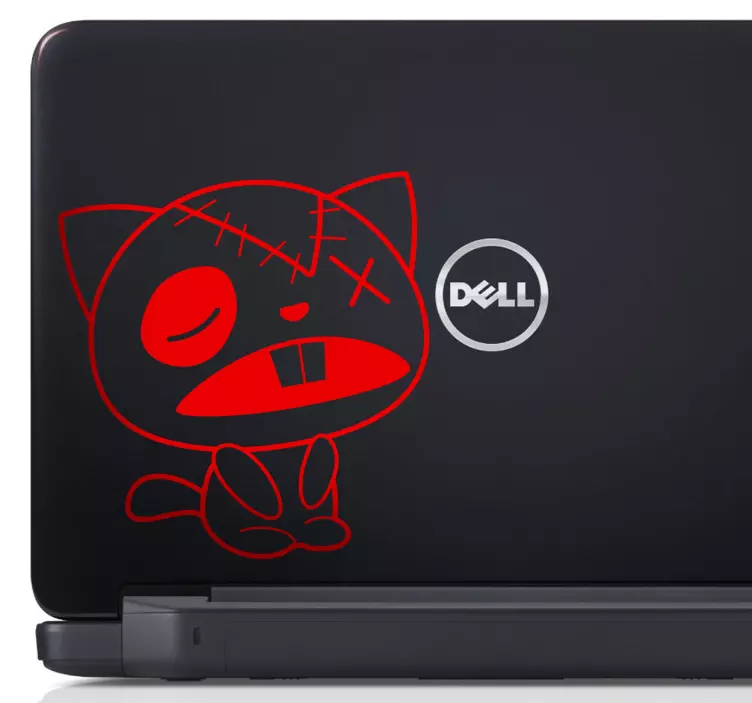 Naklejka na laptop kotek z kreskówki - TenStickers