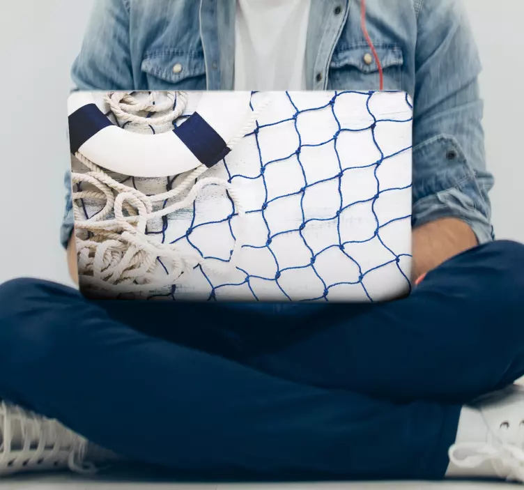 Naklejka na laptop motyw sieci morskiej - TenStickers