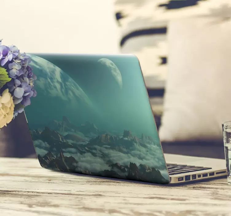 Naklejka na laptopa Przestrzeń księżyca - TenStickers