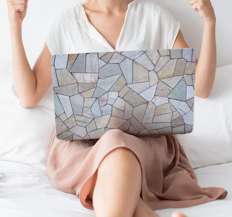 Naklejka na laptop tekstura kamiennego muru - TenStickers