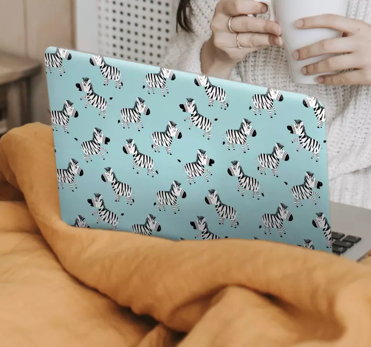 Naklejka na laptopa Urocza zebra dla dzieci - TenStickers