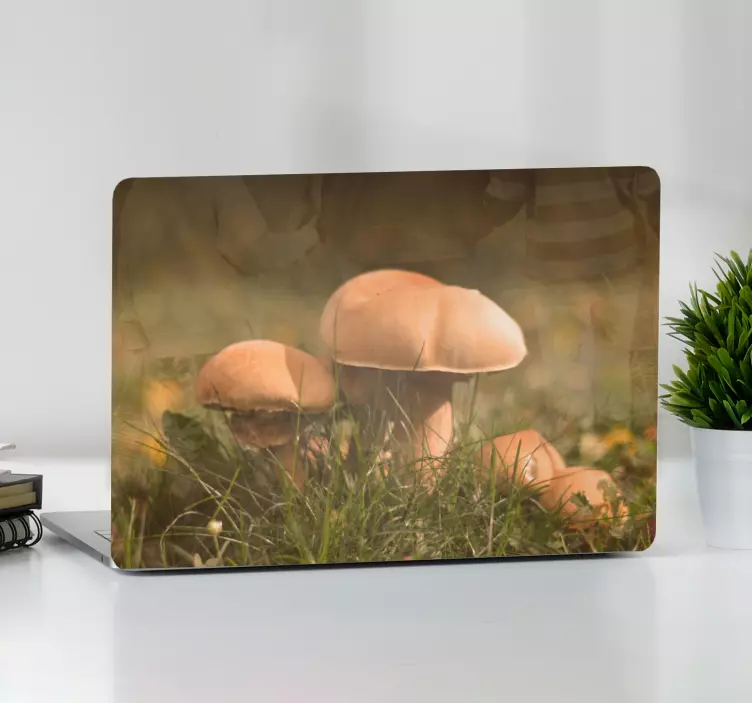 Naklejka na laptopa Zbieranie grzybów w stylu vintage - TenStickers