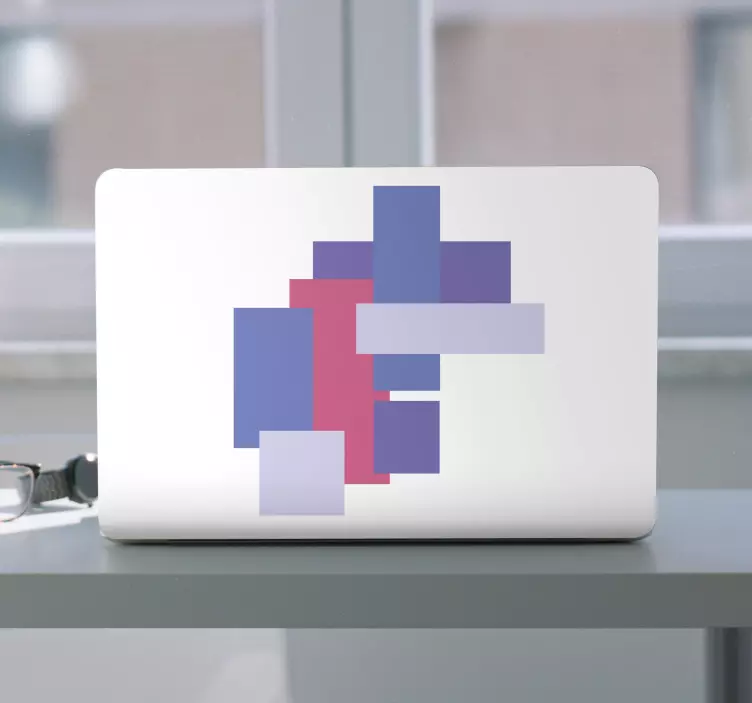 Naklejka na laptopa abstrakcyjna kompozycja geometryczna - TenStickers