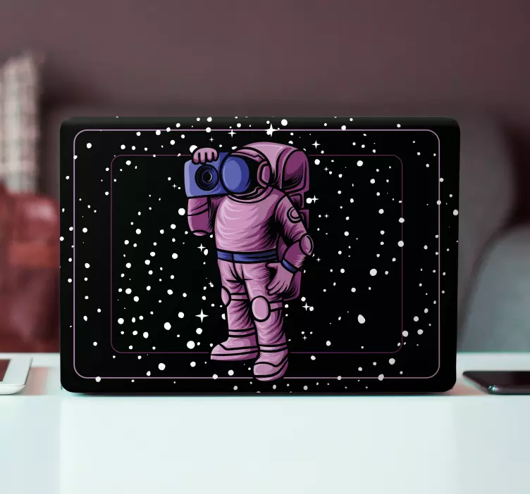 Naklejka na laptopa astronauta z kamerą - TenStickers