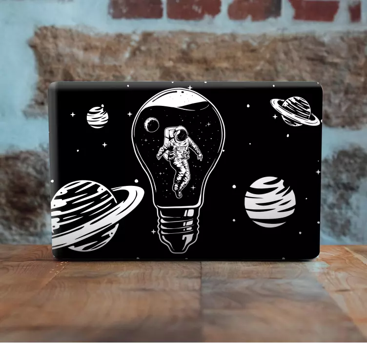 Naklejka na laptopa astronauta Żarówka - TenStickers