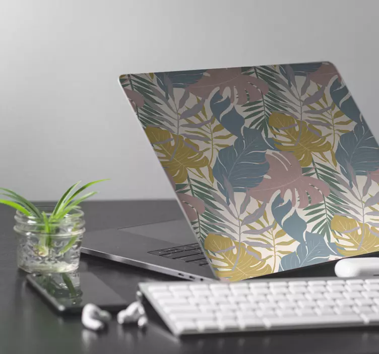 Naklejka na laptopa botaniczne wzory liści - TenStickers