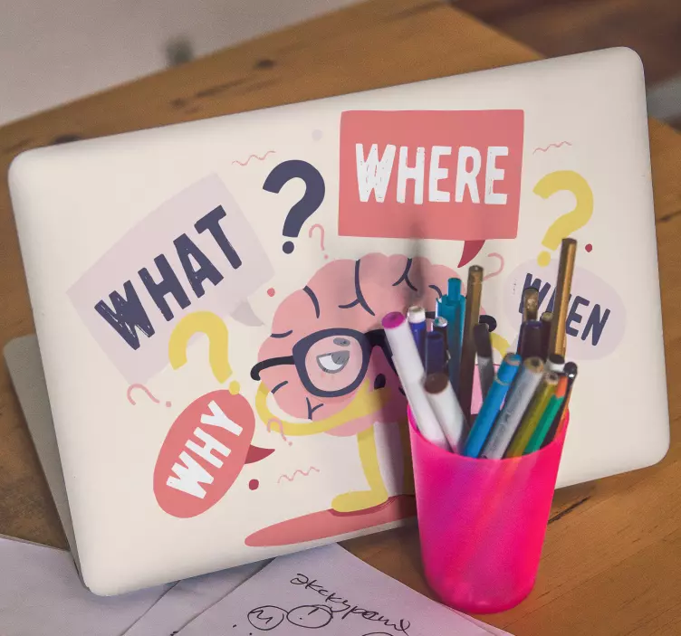 Naklejka na laptopa ciekawe postacie mózgu - TenStickers