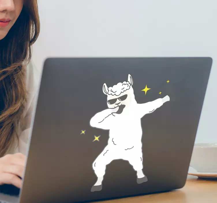 Naklejka na laptopa Dabbing lama - TenStickers
