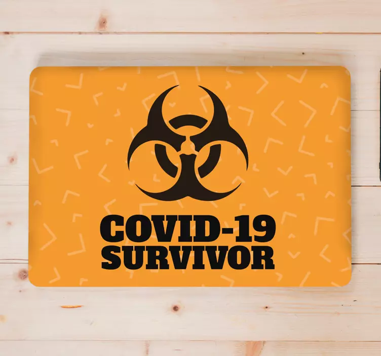Naklejka na laptopa emblemat ocalałego z covid-19 - TenStickers