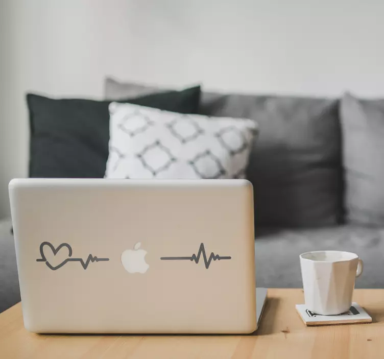 Naklejka na laptopa kardiogram - TenStickers