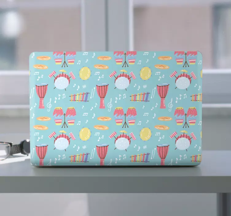 Naklejka na laptopa kolorowe elementy muzyczne - TenStickers