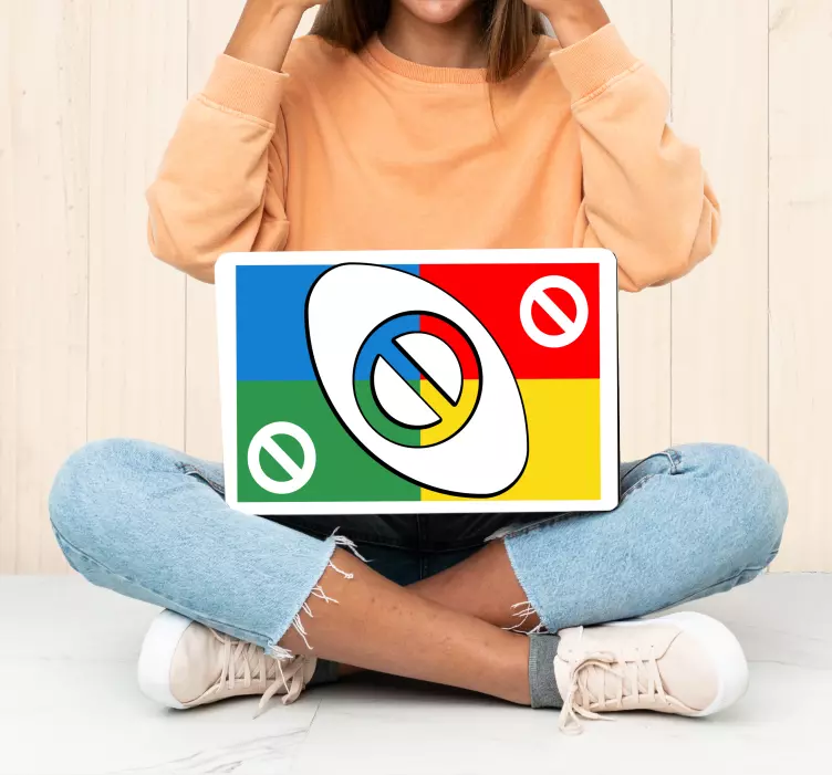 Naklejka na laptopa kolorowy geometryczny emblemat - TenStickers