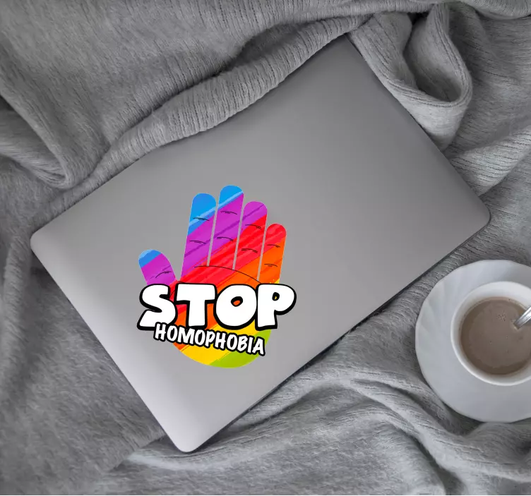 Naklejka na laptopa stop homofobii - TenStickers