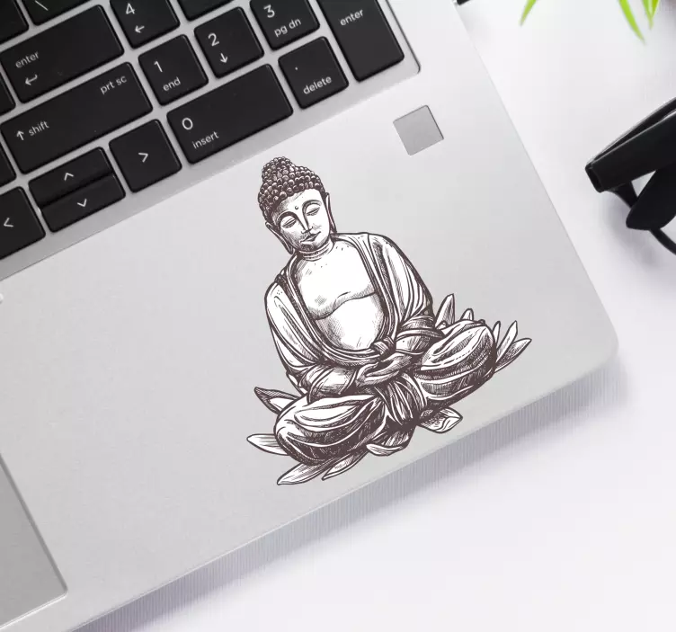 Naklejka na laptopa Medytujący Budda - TenStickers