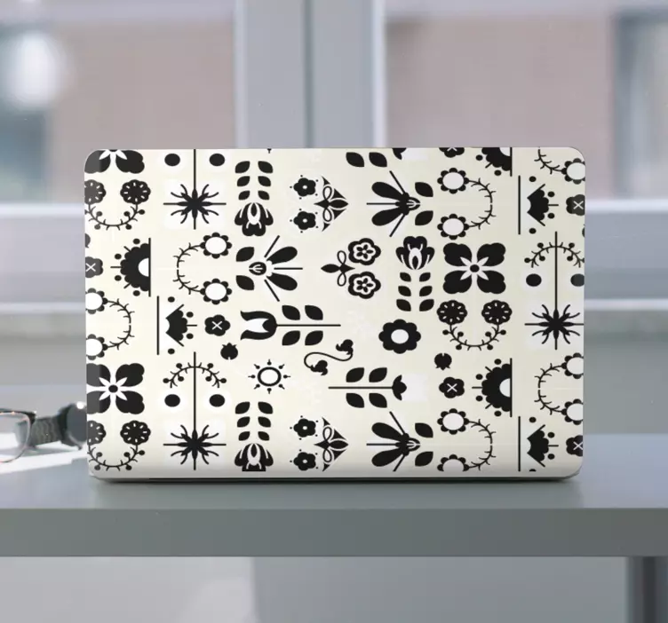 Naklejka na laptopa motyw kompozycji kwiatowej - TenStickers