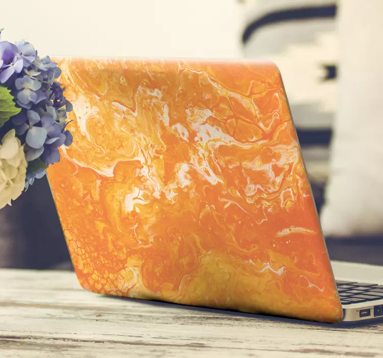 Naklejka na laptopa Pomarańczowy plusk - TenStickers