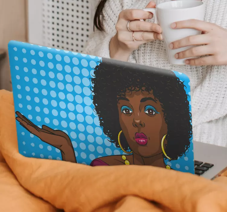 Naklejka na laptopa portret stylowej kobiety - TenStickers