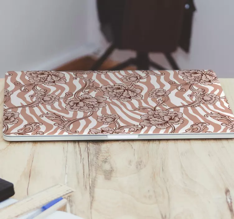 Naklejka na laptopa powierzchnia z kwiatowym wzorem - TenStickers