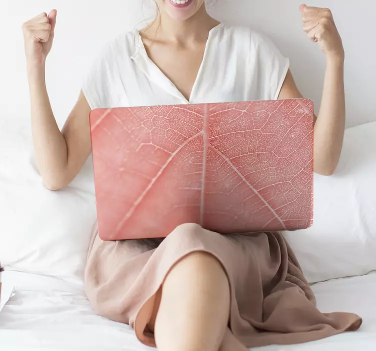 Naklejka na laptopa powierzchnia z wzorem liścia - TenStickers