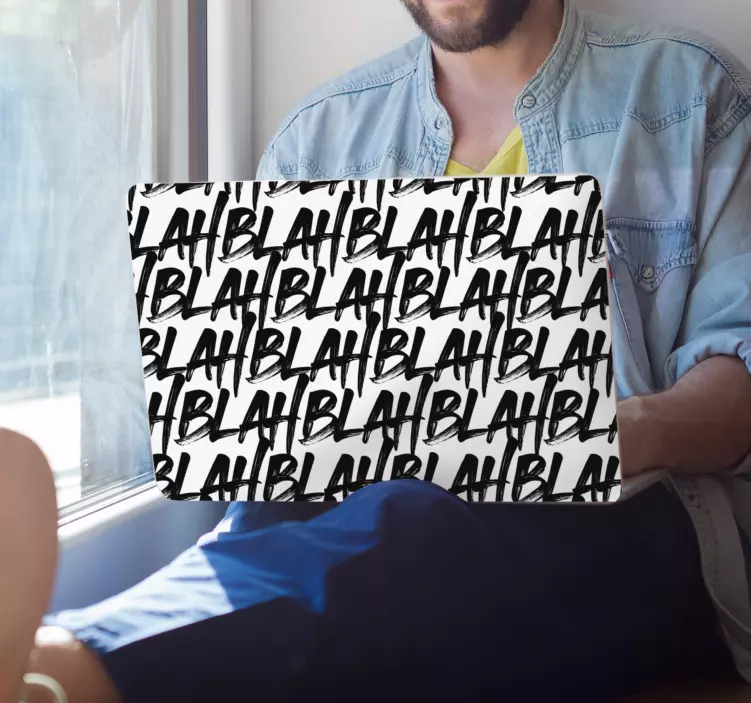 Naklejka na laptopa powtarzający się wzór frazy - TenStickers